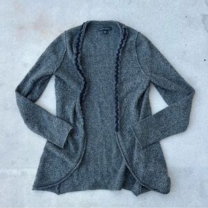 Banana Republic Gray Cardigan with Scalloped Edges